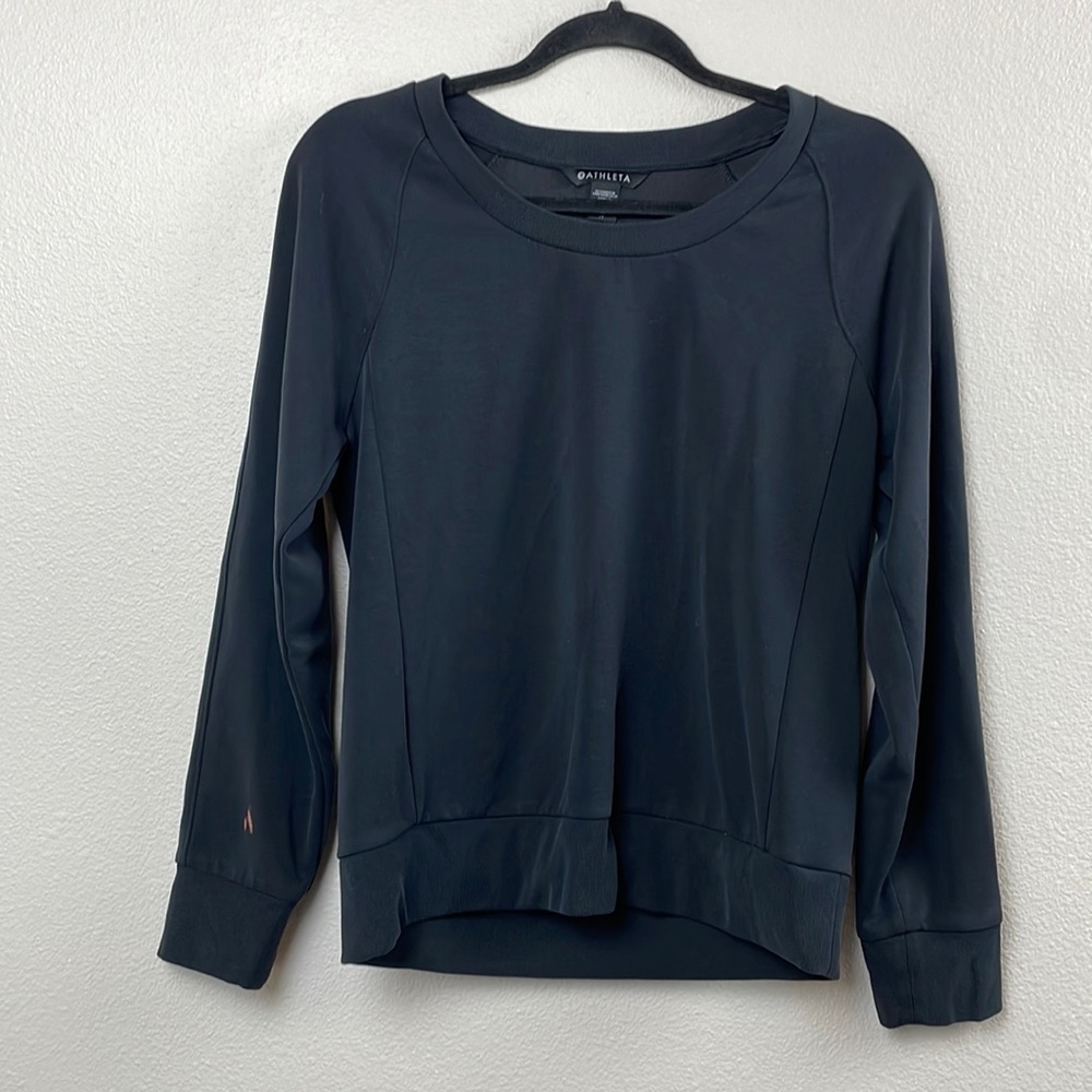Athleta black Seasoft scoop necked sweatshirt size extra small TP